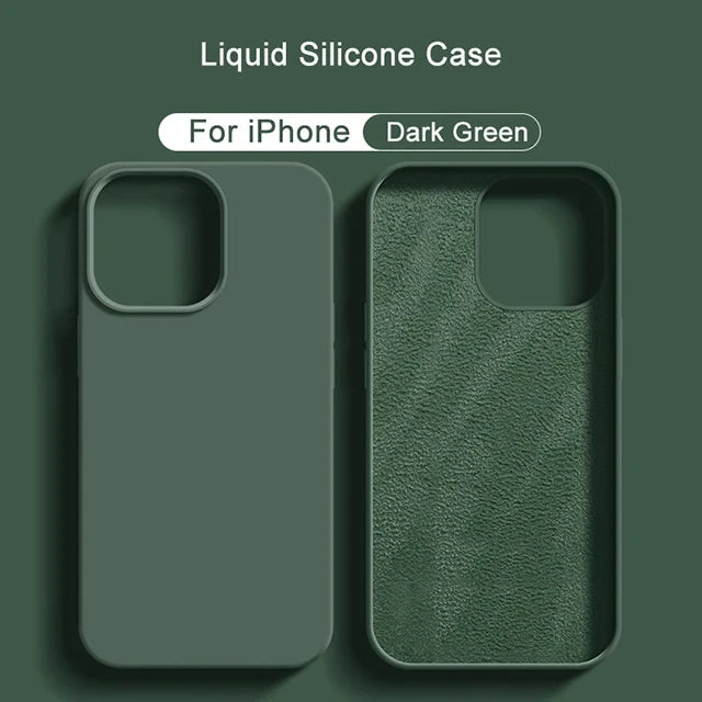 Original Liquid Silicone Case For iPhone 13 12 11 14 15 16 Pro Max Plus Official Case Bumper Protective Cover Phone Accessories