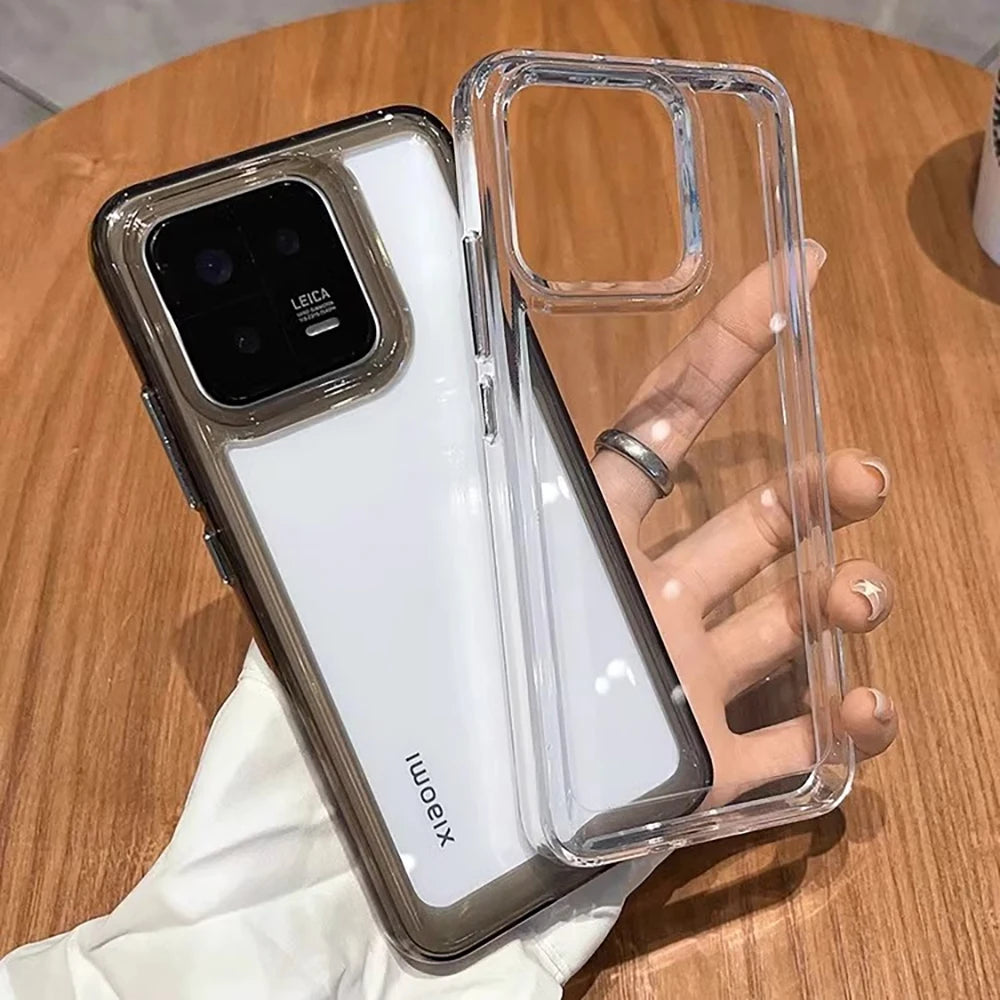 Luxury Hybrid Shockproof Case For Xiaomi Mi 15 14 14T 13 13T 12 12T Pro Lite Hard Acrylic Back Cover Clear Silicone Soft Shell