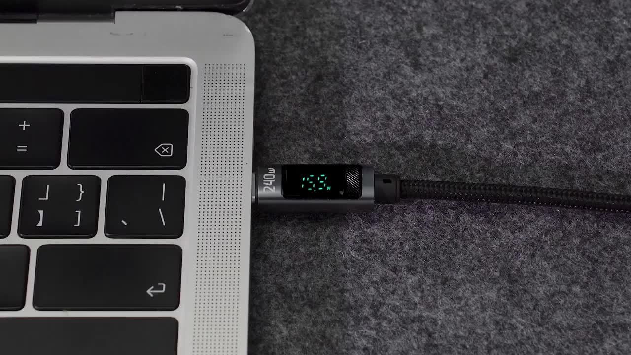 Essager 240W USB-C to USB-C Cable, 100W PD 3.1 Fast Charge, Fabric Flat Data Cord with Glossy Finish, Male to Male, Compatible with MacBook Pro, Xiaomi, and Laptops - ESSAGER Brand, No Battery, 39.37inch/78.74inch