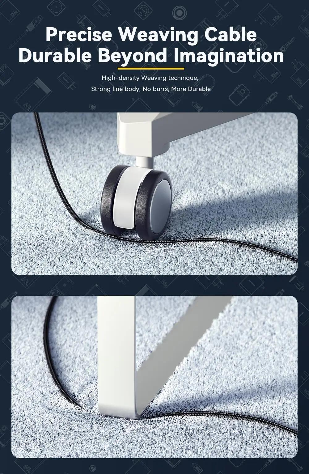 Essager 240W USB-C to USB-C Cable, 100W PD 3.1 Fast Charge, Fabric Flat Data Cord with Glossy Finish, Male to Male, Compatible with MacBook Pro, Xiaomi, and Laptops - ESSAGER Brand, No Battery, 39.37inch/78.74inch