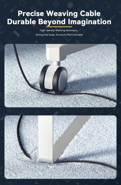 Essager 240W USB-C to USB-C Cable, 100W PD 3.1 Fast Charge, Fabric Flat Data Cord with Glossy Finish, Male to Male, Compatible with MacBook Pro, Xiaomi, and Laptops - ESSAGER Brand, No Battery, 39.37inch/78.74inch