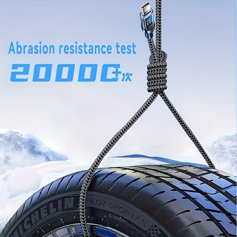 120W Super Fast Charging USB-C Cable with Real-time Digital Display and LED Screen