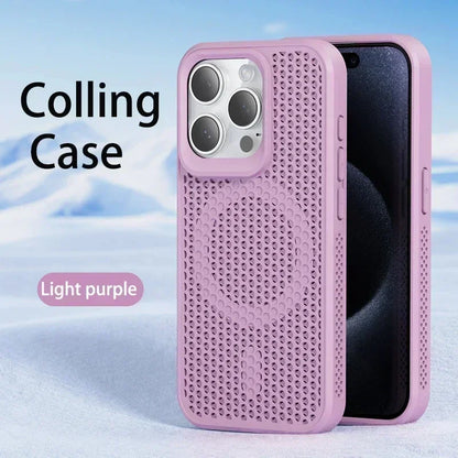 Cooling Heat Dissipation Phone Case For iPhone 17 16 15 14 13 12 11 Pro Max Plus Breathable Hard Back Magnetic Cover For Magsafe