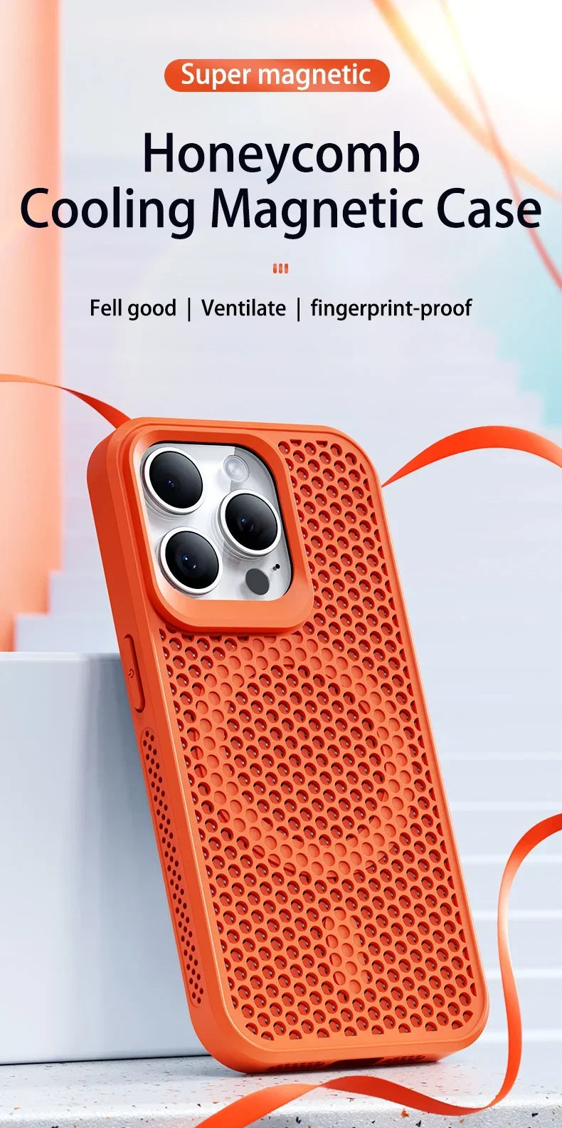 Cooling Heat Dissipation Phone Case For iPhone 17 16 15 14 13 12 11 Pro Max Plus Breathable Hard Back Magnetic Cover For Magsafe