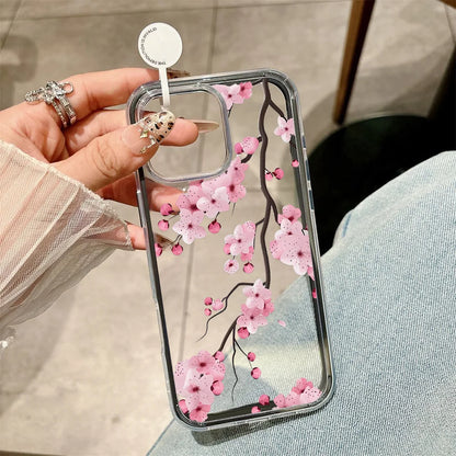 2 in 1 Candy Color Phone Case For iPhone 11 16 17 Pro Max 13 15 14 12 17 Air 17promax Soft TPU Transparent Flower Funda Cover