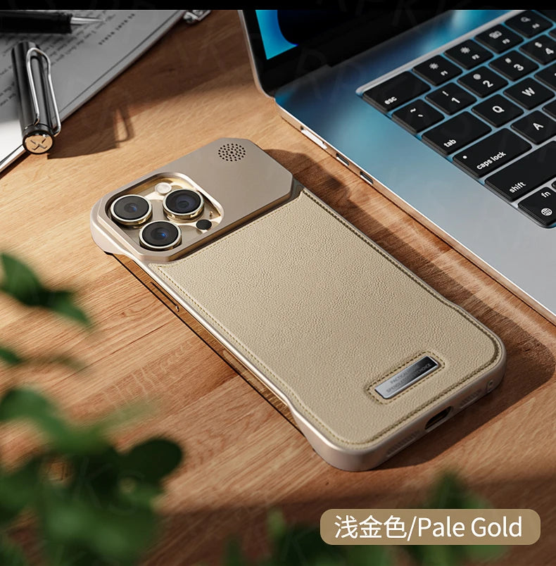 Business Aromatherapy Leather Case for iPhone 17 Air 16 15 14 Plus 13 12 11 Pro Max For Magsafe Magnetic Frameless Armor Cover