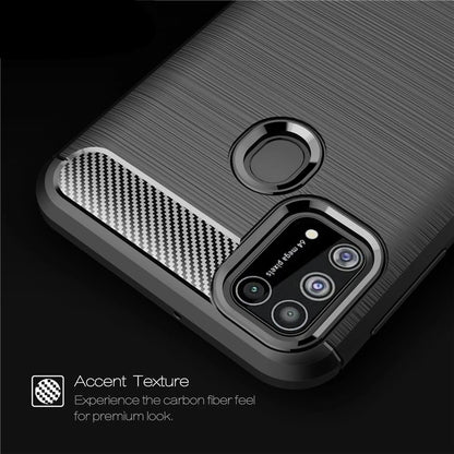 For Cover Samsung Galaxy M21 Case Samsung M21 Capas Shockproof Carbon Fibre Phone Bumper Soft TPU Case For Samsung M21 Fundas