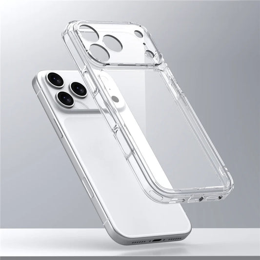 Luxury Transparent Shockproof Case For iPhone 17Air 17 17Pro 17Pro Max Clear Hybrid TPU+PC Protective Hard Back Cover