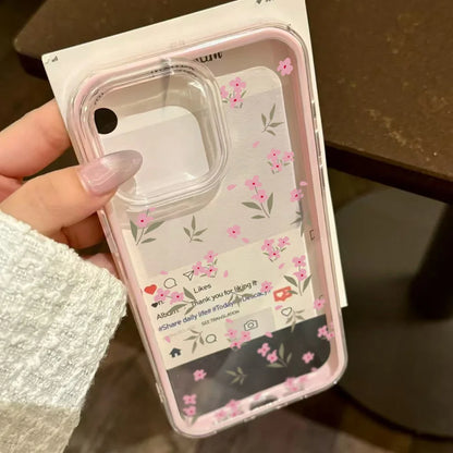 2 in 1 Candy Color Phone Case For iPhone 11 16 17 Pro Max 13 15 14 12 17 Air 17promax Soft TPU Transparent Flower Funda Cover