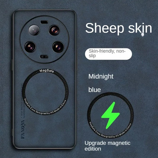 Magsafe Phone Case For xiaomi 14 ultra mi 14 pro funda Magnetic Wireless Charge Leather Cover Cases