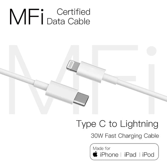 Lightning Charging Cable For iPhone 14 13 Pro Max USB Type C To Lightning PD 30w Fast Charger Cord For 12 11 Plus SE2  X Xs Max