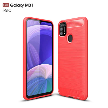For Cover Samsung Galaxy M21 Case Samsung M21 Capas Shockproof Carbon Fibre Phone Bumper Soft TPU Case For Samsung M21 Fundas