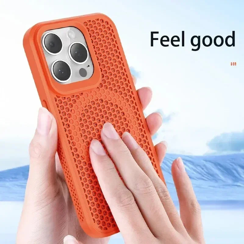 Cooling Heat Dissipation Phone Case For iPhone 17 16 15 14 13 12 11 Pro Max Plus Breathable Hard Back Magnetic Cover For Magsafe