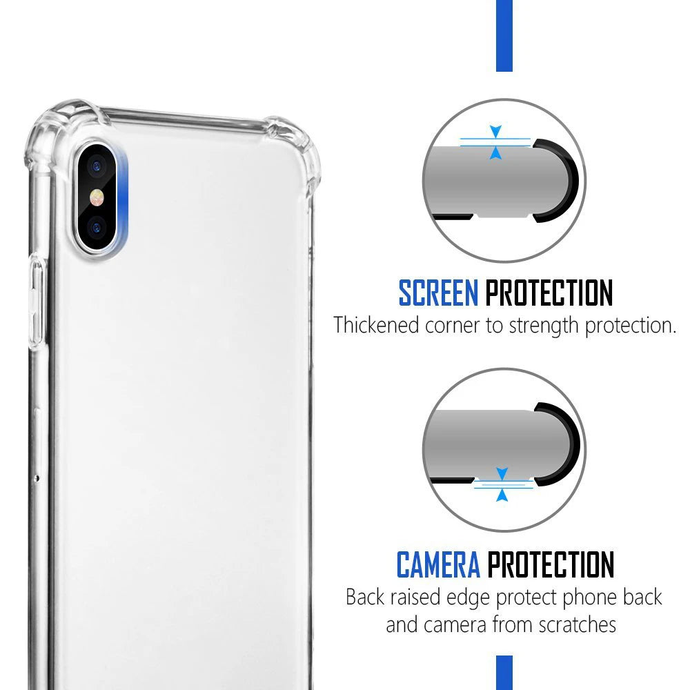 Anti-knock Fundas For iPhone X Case For iphone 6s 7 8 plus X XS MAX XR full Protect Rubber Case Transparent Silicone Coque Case