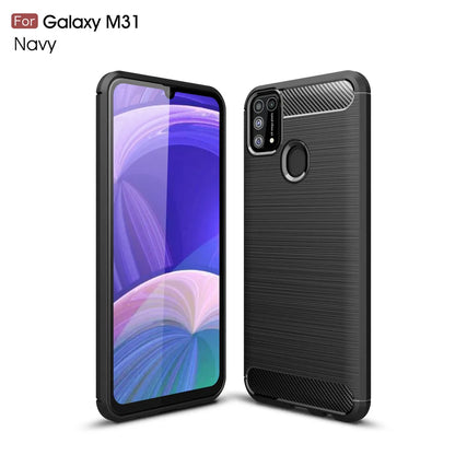 For Cover Samsung Galaxy M21 Case Samsung M21 Capas Shockproof Carbon Fibre Phone Bumper Soft TPU Case For Samsung M21 Fundas